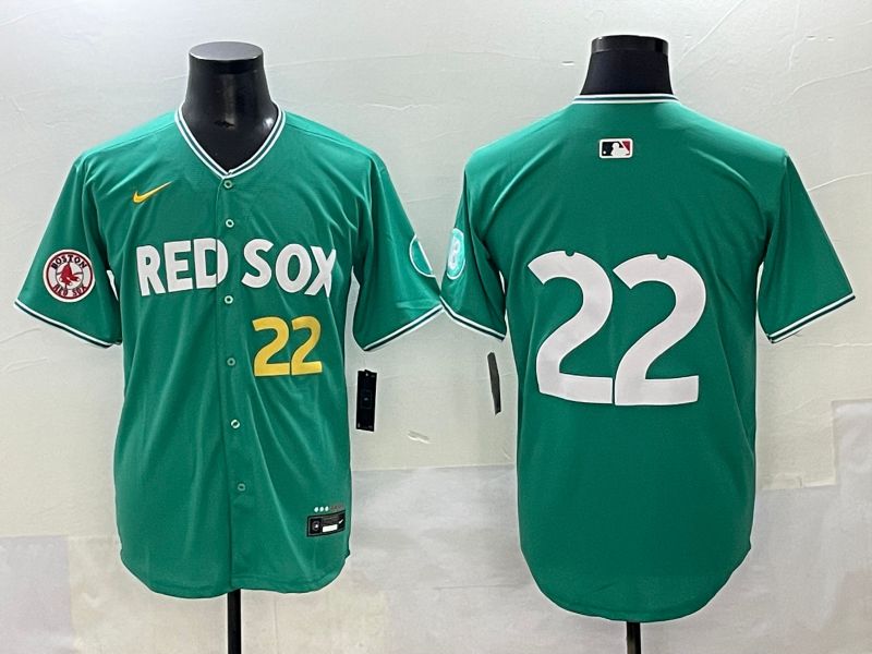 Men 2025 Boston Red Sox #22 No Name Green Joint Name Nike MLB Jersey style 8